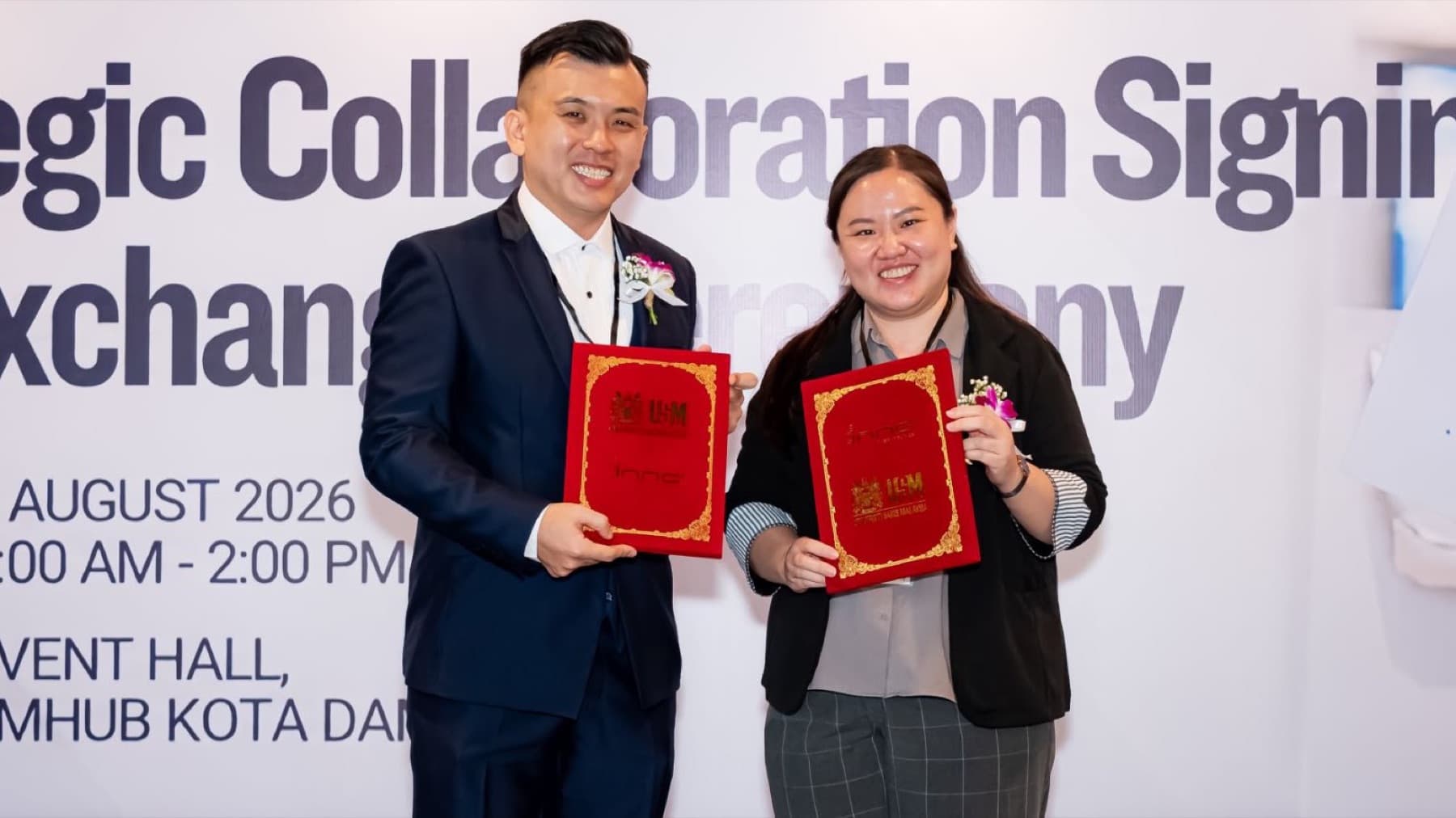 Exchanging an MoU at the August 2026 ceremony